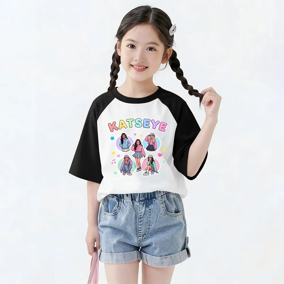 Youth Girl Pop Girl Group Katseye Print T Shirt Casual Vintage Singer Pattern Streetwear 100% Cotton Kids Katseye Tshirts 4 Youth Girl Pop Girl Group Katseye Print T Shirt Casual Vintage Singer Pattern Streetwear 100% Cotton Kids Katseye Tshirts 4