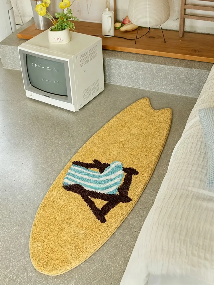 Absorbent Bathroom Carpet Long Strip Bedroom Anti-Slip Floor Mat Polyester Fiber Machine Woven Strong Noise Reduction Ability