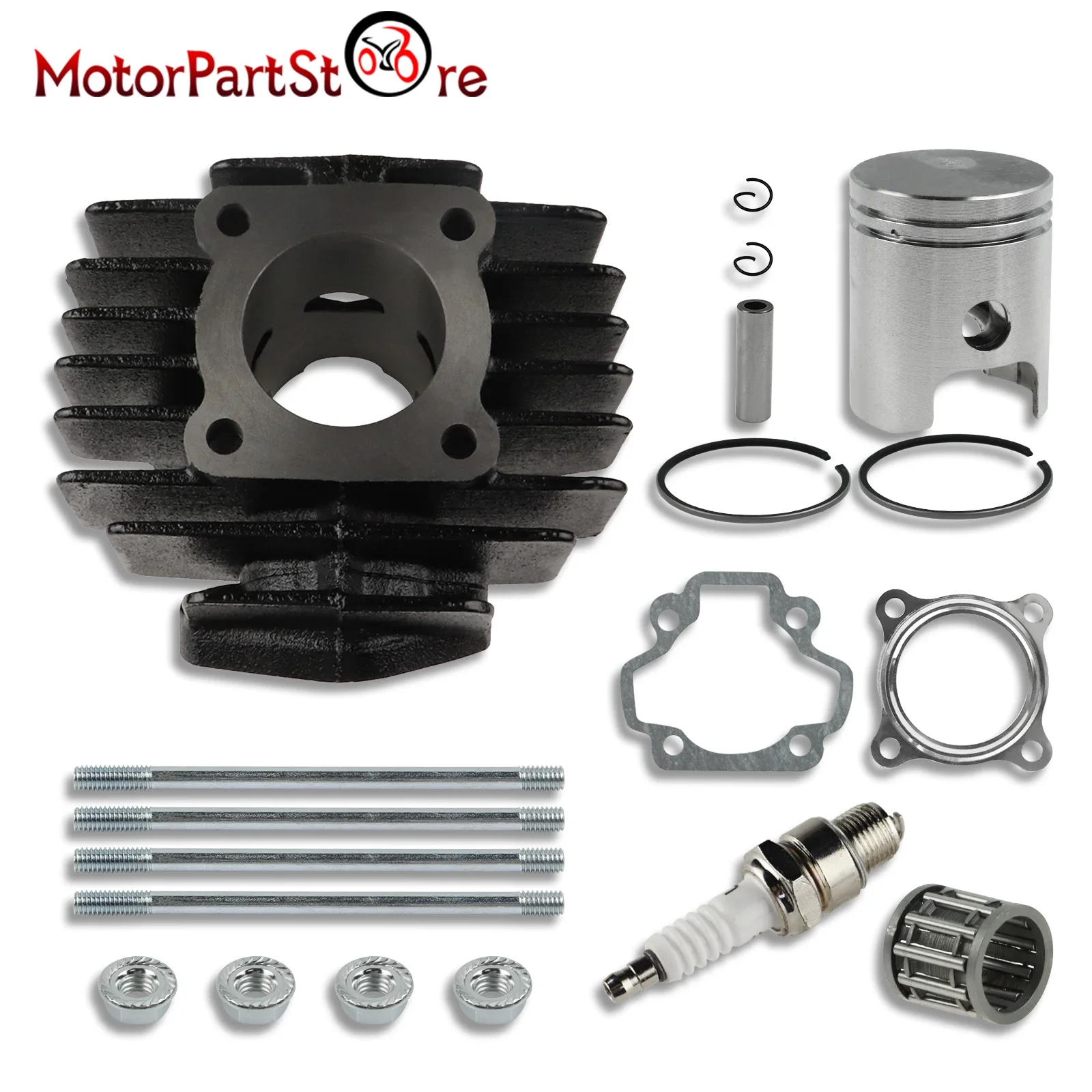 Zestaw naprawczy cylindra silnika 40mm 50cc, pierścienie tłokowe, uszczelki, kompletny zestaw do Yamaha PW50 QT50 PW 50, mini motocykl dla dzieci, motocykl terenowy