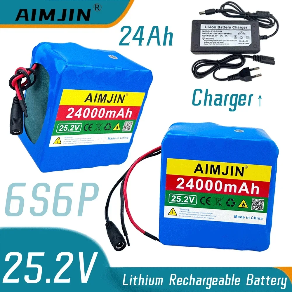 

100% New 6S6P 25.2V 24000mAh Large-Capacity Lithium Battery Pack ,For E-Bike Scooter+Charger