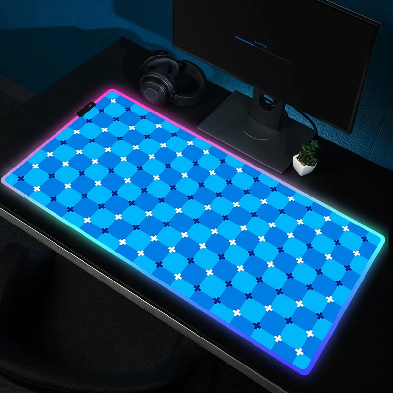 Черный и белый коврик для мыши, нескользящий RGB коврик для мыши, большой игровой коврик для мыши, аксессуары для компьютера, Настольный коврик для игры с HD-печатью XL