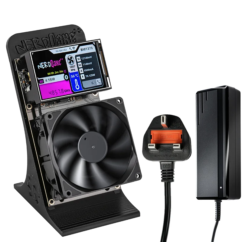 NerdQaxe++ 4.8T BTC Solo Miner BM1370 Chip Open Source SHA256 Krypto-Mining-Gerät, leistungsarmer, leiser Miner mit OLED-Kühlung