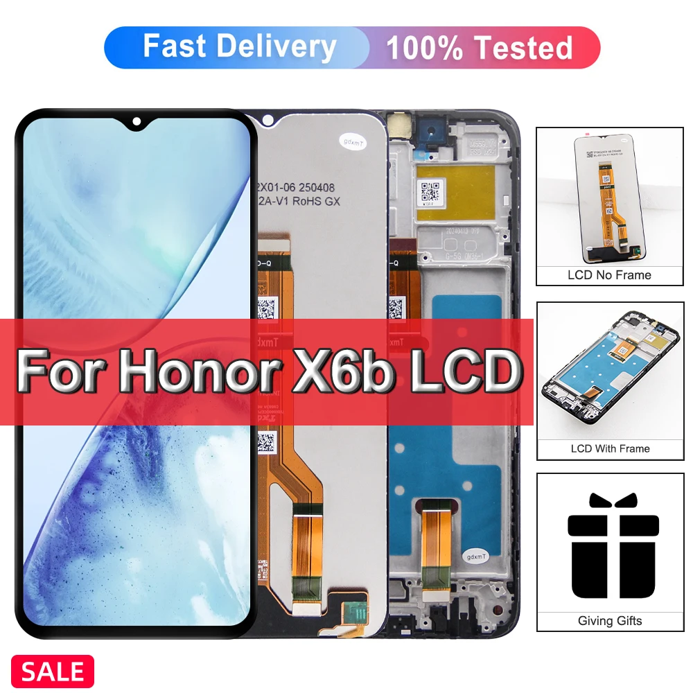 LCD For Honor X6B JDY-LX1, JDY-LX2 LCD Display Touch Screen Replacement with Frame For Honor X6B Display Screen Replacement