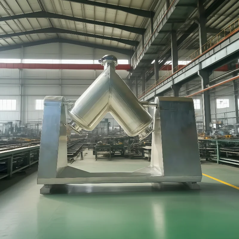 High Quality Automatic V-Shaped Flour & Spice Mixing Machine SUS316L Stainless Steel 220V for Food Industry