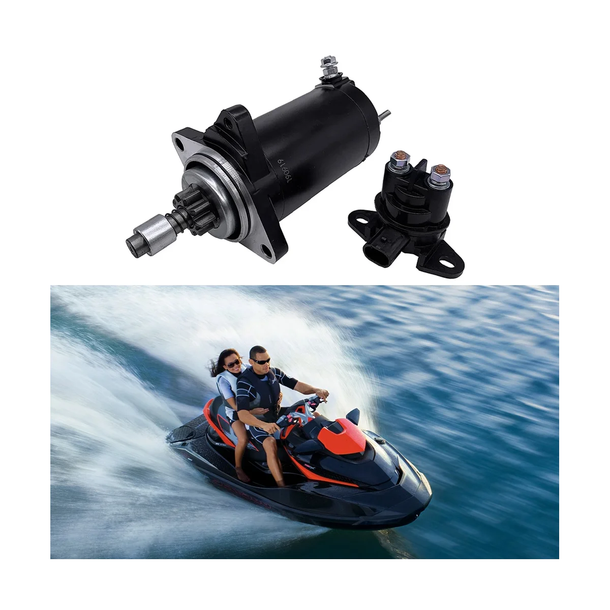 

Watercraft Starter Motor & Solenoid Relay for SeaDoo SPX GTI SP GTS SPI HX GS 278000484 278001935 278001376