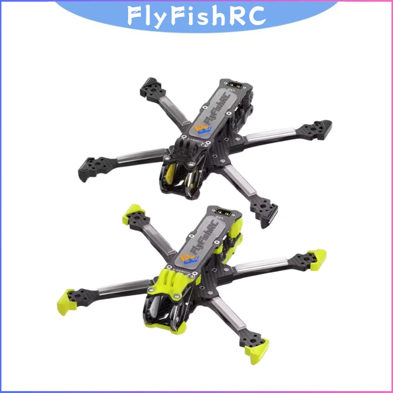 

FlyFishRC Volador II VX5 O4 5-дюймовый комплект рамы произвольной формы T700, совместимый с DJI O4 Air Units Pro для гоночного дрона на радиоуправлении