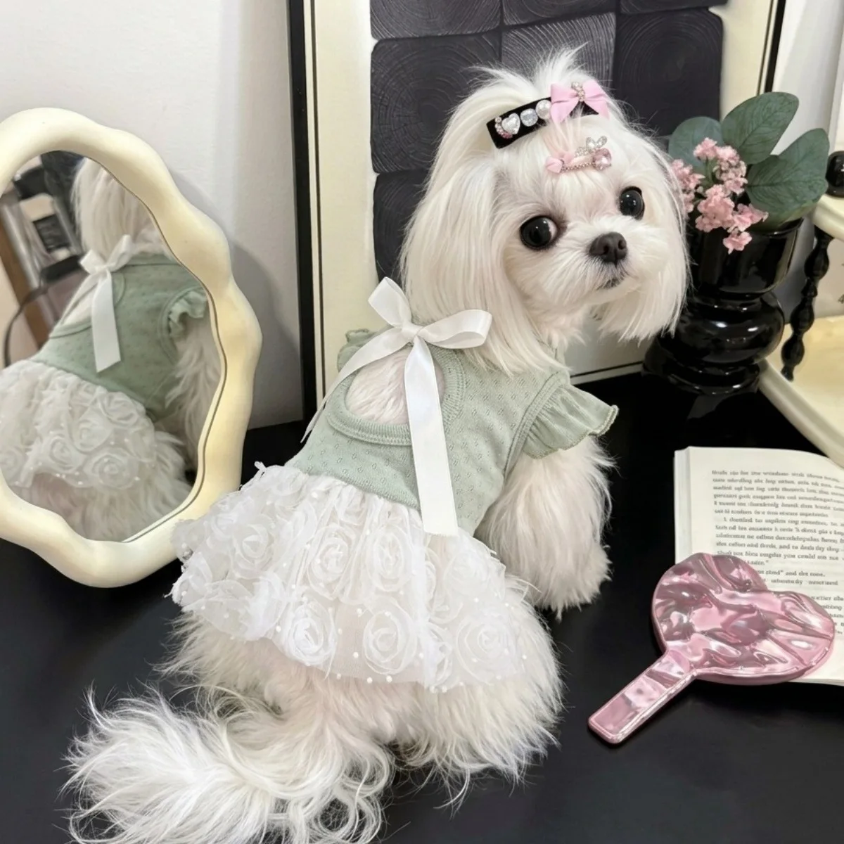 princess dress for dogs Dog Wedding Dress Pet Clothes Prom Party Princess Dresses for Puppy Cat Costume