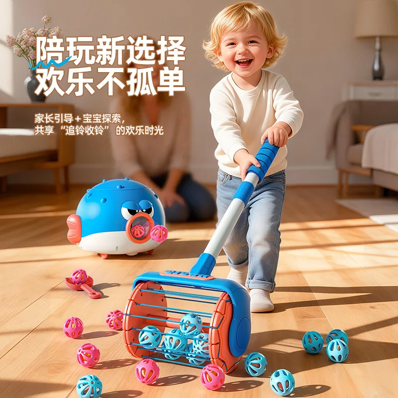

Kids Educational Push Toy, Puffer Fish Ball Launch & Collect Car Push Along Walker, Christmas Birthday Gift