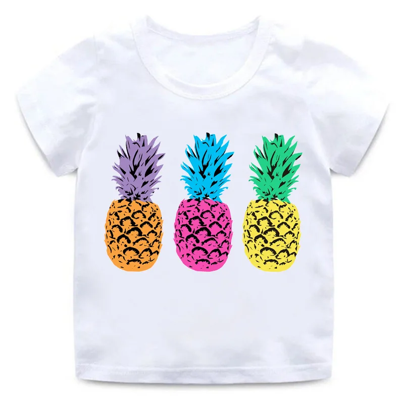 Pineapple Kids T-shirt Summer Cute Fruit Pineapple Print Short Sleeve T-shirt for Boys and Girls Clothes