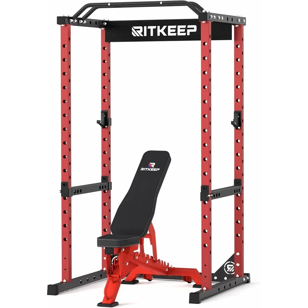 

2x2 Squat Rack with 14 Height Positions, 1200 lb Capacity Power Cage for Home Gym