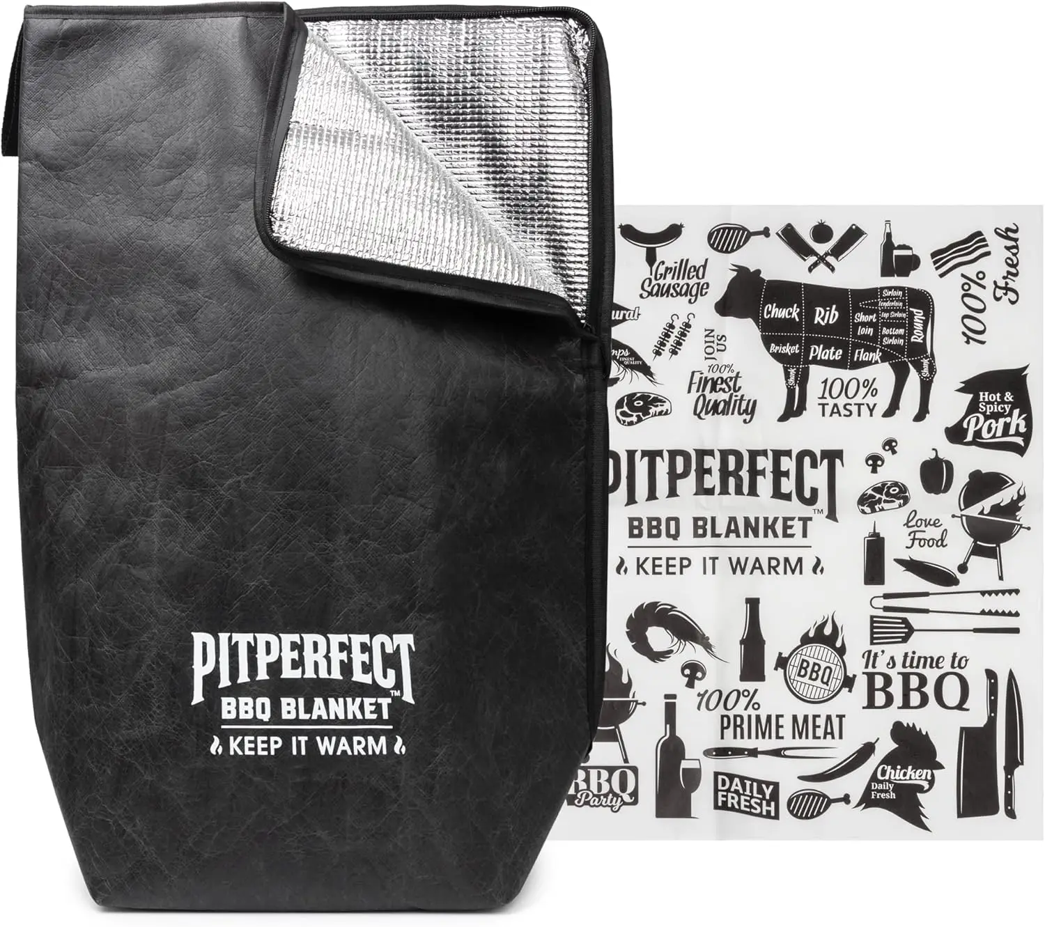 

BBQ Meat Resting Blanket - 21' Insulated Wrap with 25 Sheets Butcher Paper for Brisket, Pulled Pork, Chicken