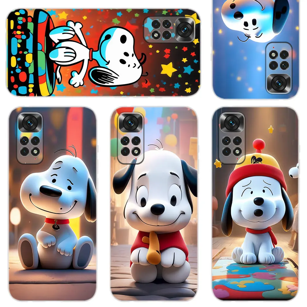 Phone Case For Xiaomi Redmi Note 11 10 9 8 7 6 Pro Max 8T 9T Lite 4G 5G Silicone Cover S-Snoopy Cute Cartoon new