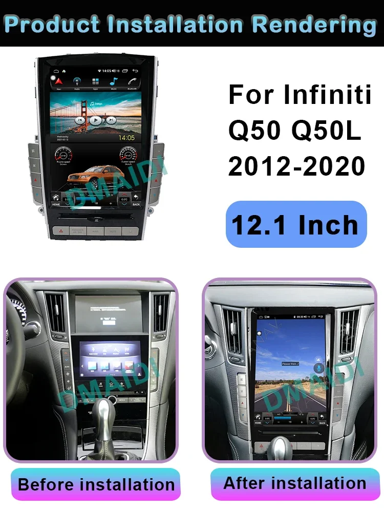 Android12 GPS Navigation Automotive Radio Multimedia Player For Infiniti Q50 Q50L Q50S Q60 2012-2020 Bluetooth Wireless Carplay