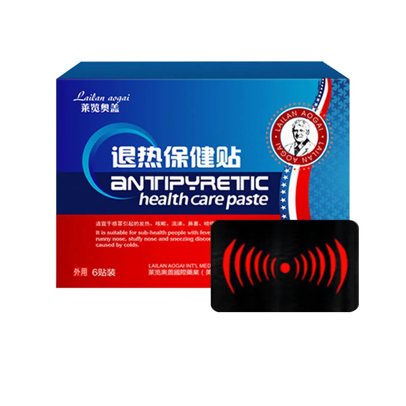 แผ่นแปะระบายความร้อนทางกายภาพและลดไข้ที่ใช้กันทั่วไปสําหรับใช้ในบ้าน ผู้ใหญ่และเด็กสามารถใช้แพทช์ Antipyretic การดูแลสุขภาพ 6 แพ็ค