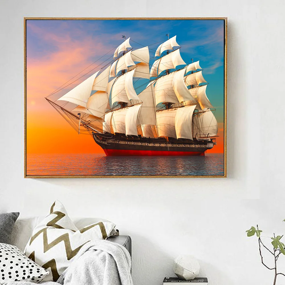 5D DIY Diamond Painting Ship Diamond Embroidery Sale Scenery Picture Of Rhinestone Mosaic Cross Stitch Home Decoration