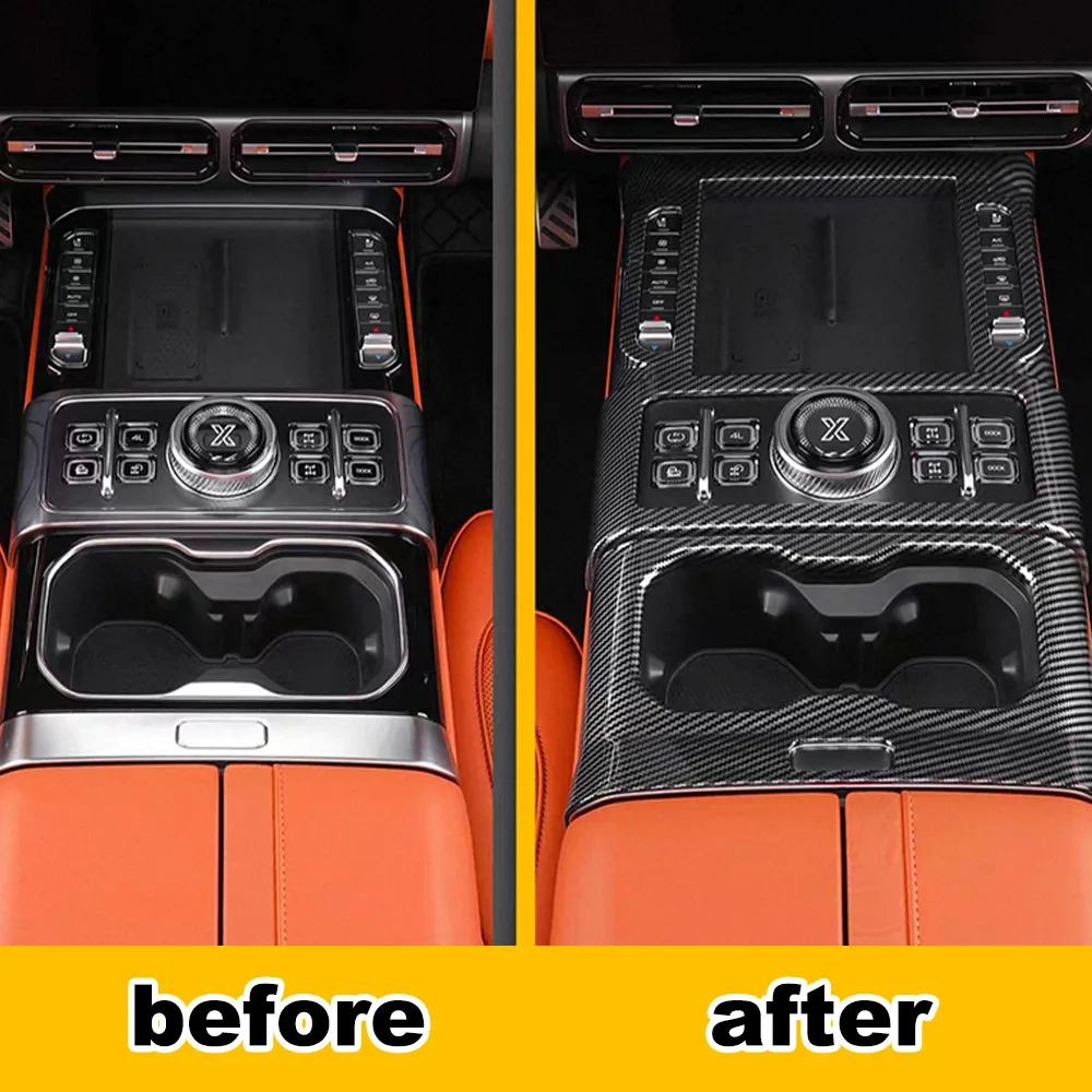 Center Console Carbon fiber pattern Storage Mat For JETOUR G700 2025 2026 Integrated Cup Holder Protective Pad