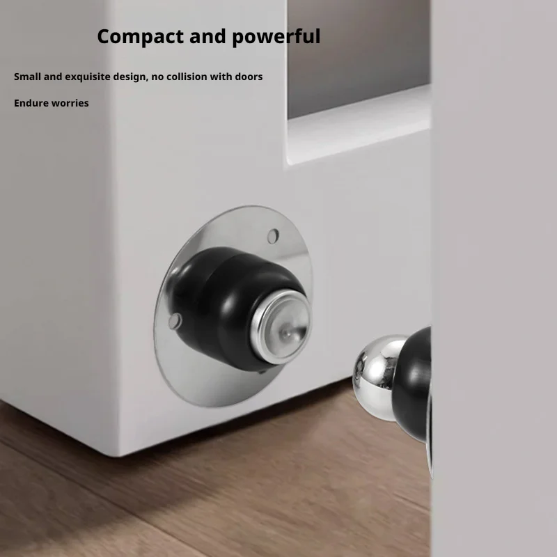 Ultra-Short Mini Magnetic Door Stop-No Drill Stainless Steel for Low/Short Doors Bathroom Toilet Doors Nail-free Doorstop
