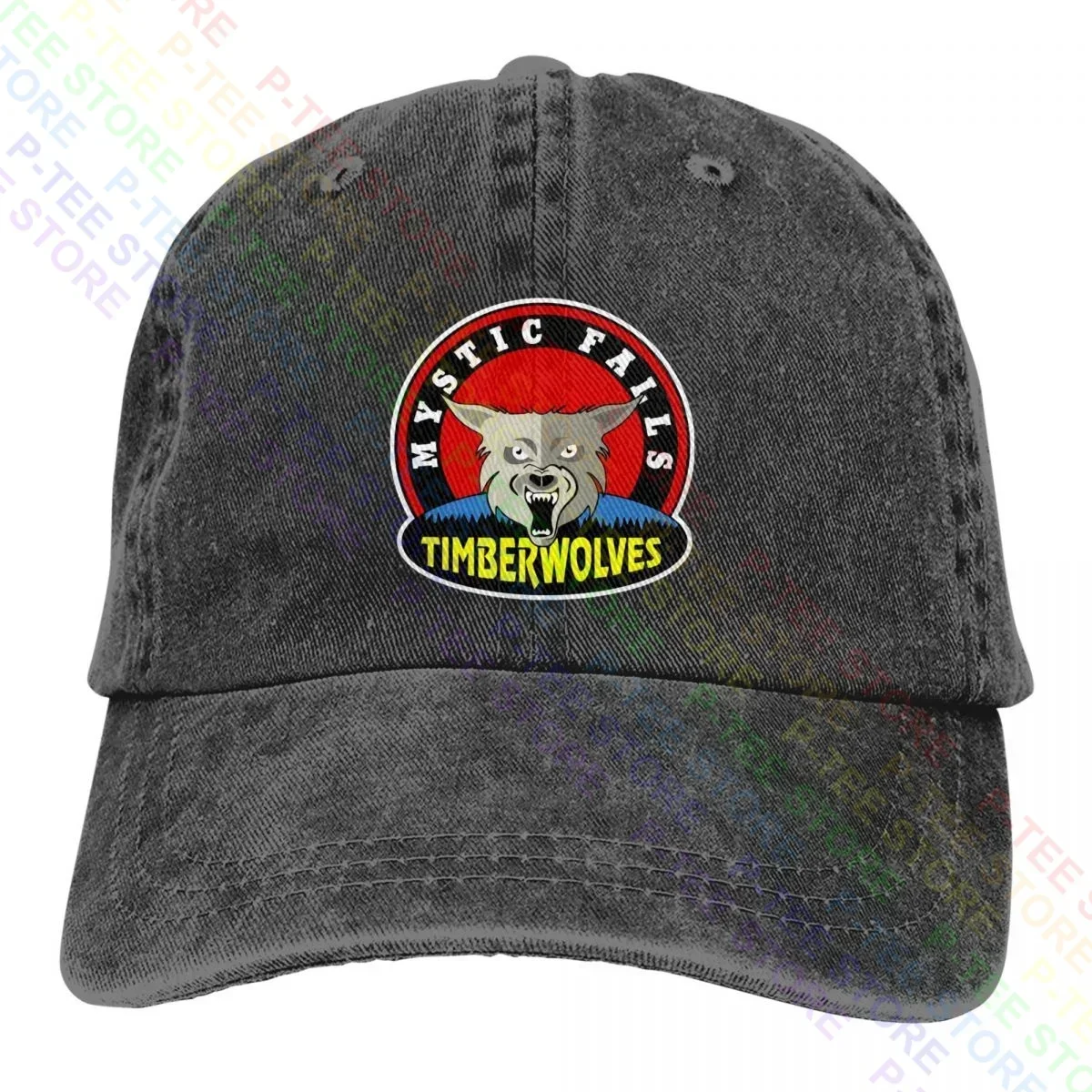 

Mystic Falls Timberwolves High School The Vampire Diaries Washed Denim Baseball Cap Trucker Hats Retro