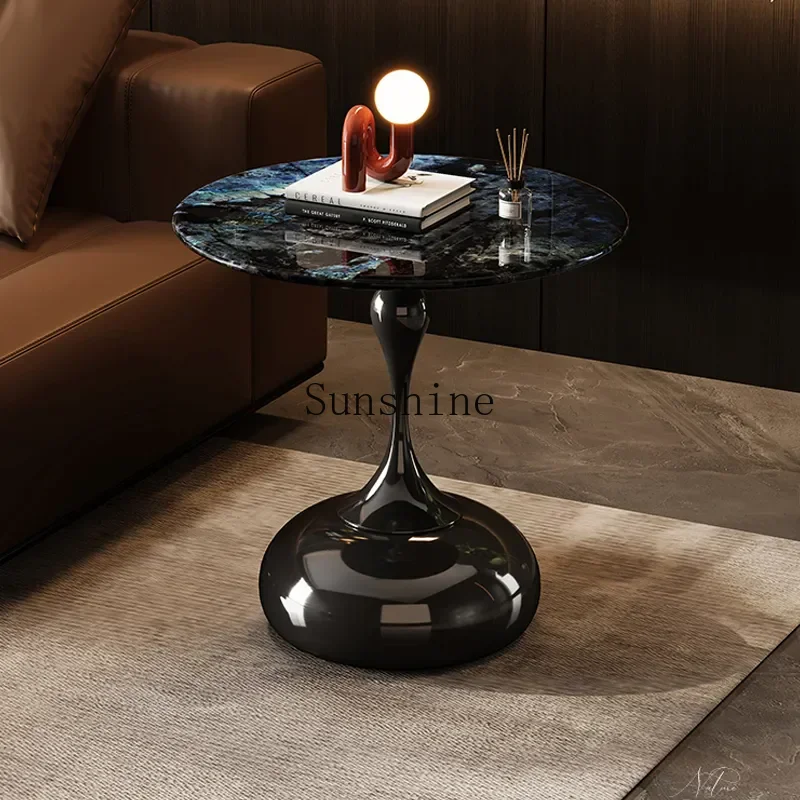 Light luxury high-end sense round sofa edge a few simple marble corners a few  FT