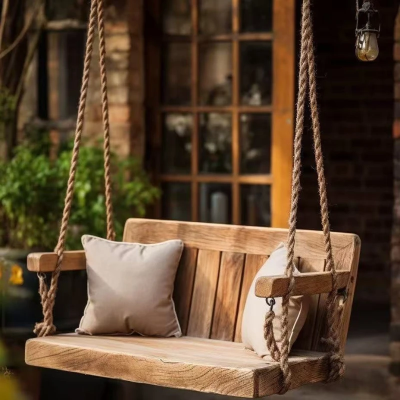 

Old elm swing hanging chair hanging outdoor garden courtyard log swinging country retro B & B swing