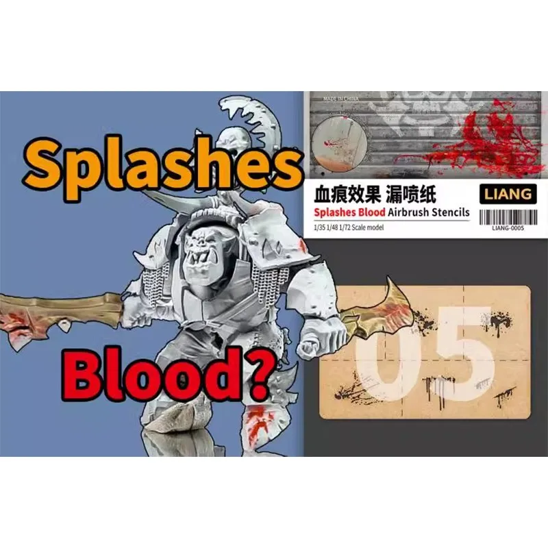 LIANG Model 0005 Airbursh Paperboard Stencils Splashes Blood Effects For 1/35 1/48 1/72 Scale Model Building Kit