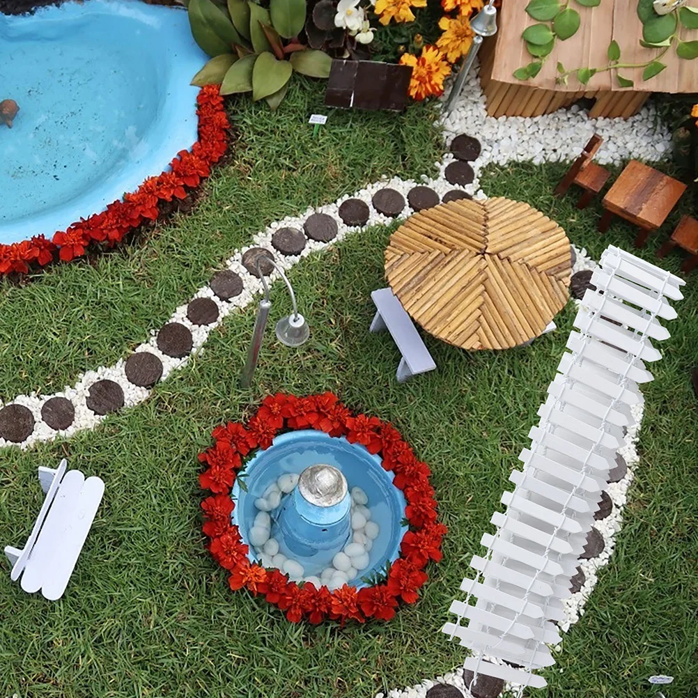 

3Pcs 100cm X 5cm Mini Fence Micro Landscape Decor DIY Garden Accessory Exquisite Craftsmanship Realistic Texture