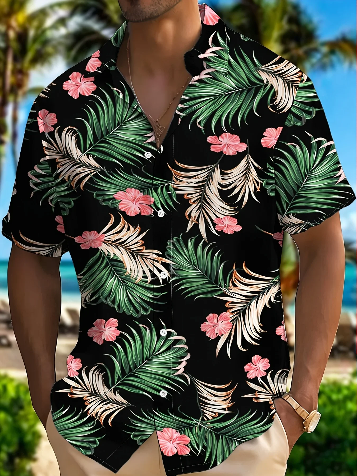 Summer Stylish Hawaiian Shirt Men Casual Man Short Sleeve Fashion Print Breathable Lightweight Beach Party Outfit Shirts
