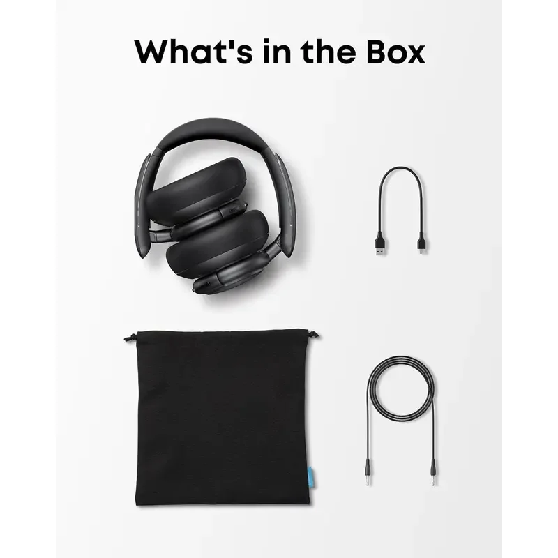 Soundcore Life Q30 من Anker، سماعات رأس هجينة بخاصية إلغاء الضوضاء النشطة مع أوضاع متعددة، صوت عالي الدقة، EQ مخصص عبر التطبيق