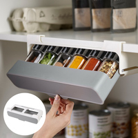 Under Desk Drawer Hidden Seasoning Bottle Organizer Rack Self-adhesive Spice Bottle Storage Rack Kitchen Supplies Storage