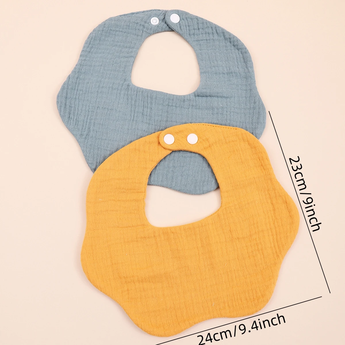 Random 3pcs Children Bib Cotton Muslin Toddler Baby Comfort Saliva Color Dorp Shape Towel Solid With Button Kid Bibs