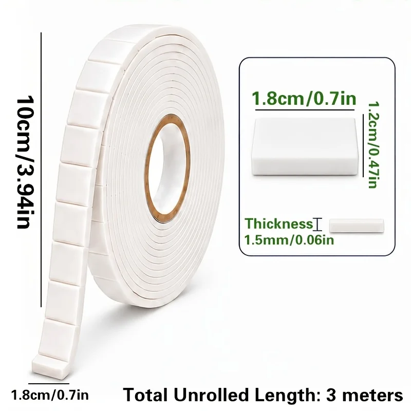 Double sided foam block adhesive tape, suitable for card making, scrapbooks, photos, manual DIY, office supplies