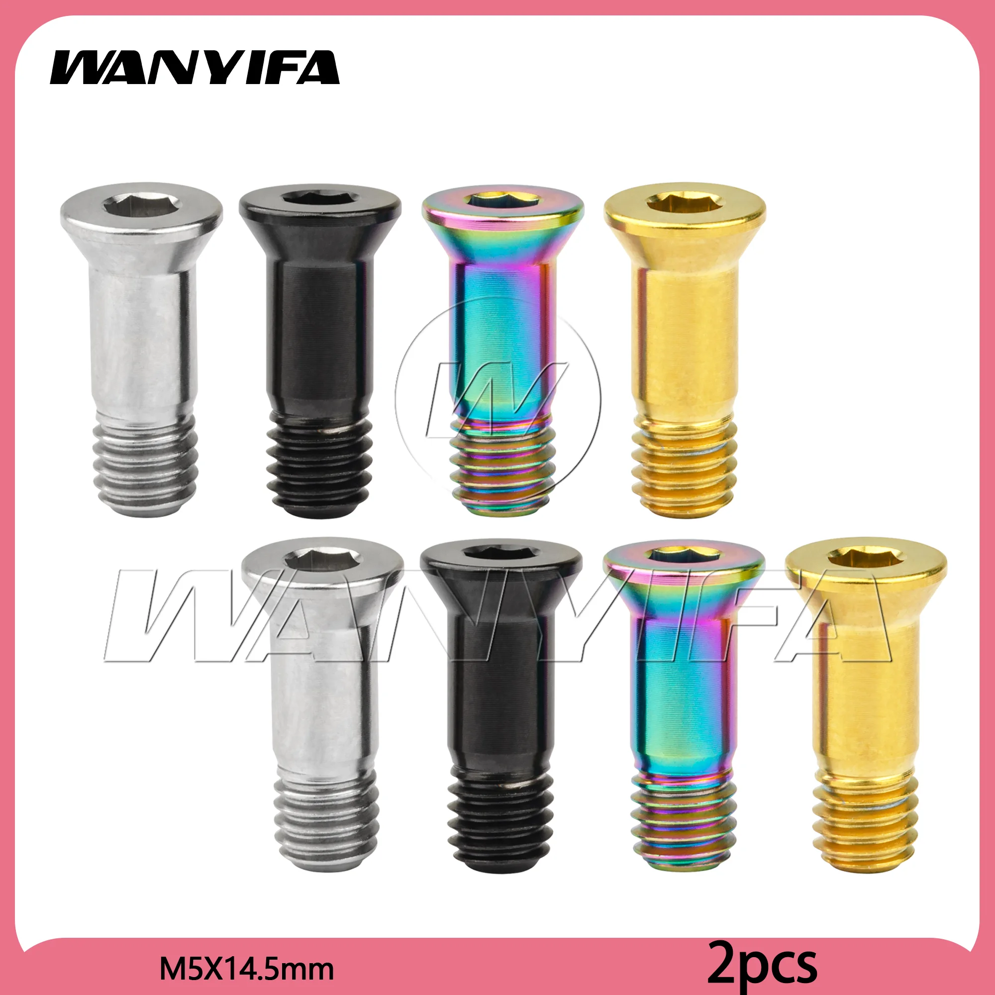 

Wanyifa 2pcsM5x14.5mm Titanium Bicycle Rear Derailleur Pulley Jockey Wheel Guide Bolts Derailleur Fixing Screw for MTB Road Bike