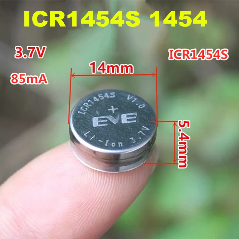 2-10PCS 3.85V Mic Power M1454S2 85mAh 3.7V ICR1454 LIR1454 Battery For JABRA Elite active 65t TWS Earphone Battery 14*5.4mm