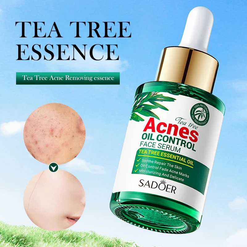 

SADOER Tea Tree Acne Oil Control Face Serum Shrink Pores Acne Treatment Moisturizing Smooth Firming Skin Beauty Skin Care