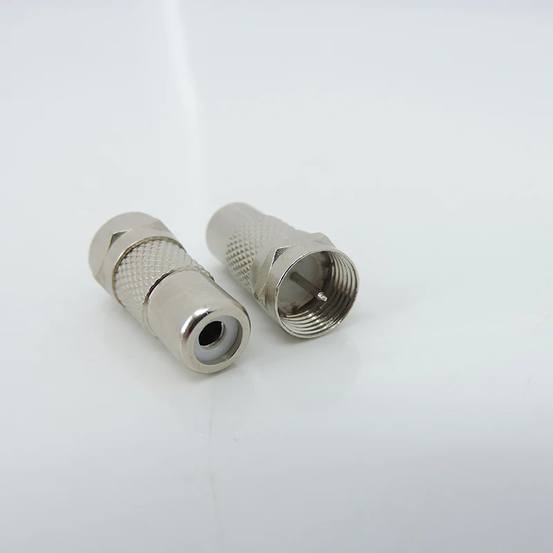 5 stücke 10 stücke f typ männlich weiblich zu rca männlich weiblich stecker silber rf adapter koax koaxial konverter