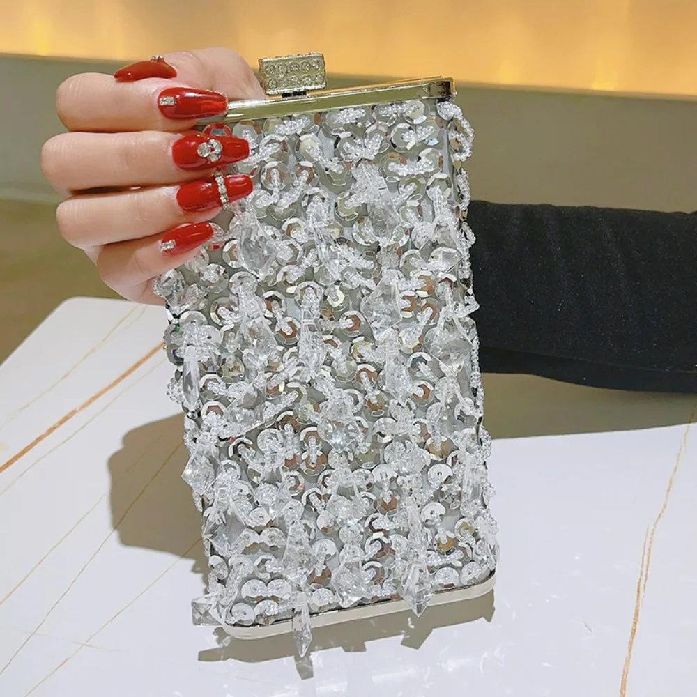 

Женские элегантные вечерние сумки с жемчужной цепочкой, сумки через плечо для женщин, вечерние свадебные клатчи, модные квадратные сумки