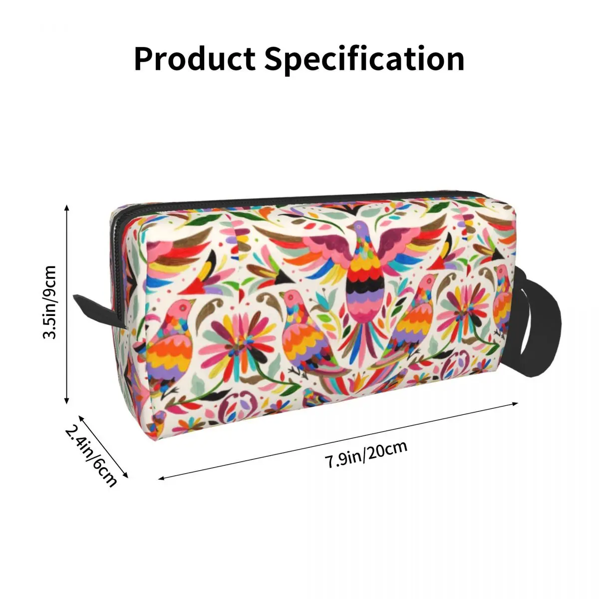 Custom Travel Mexican Otomi Birds Texture Toiletry Bag Floral Cosmetic Makeup Organizer for Women Beauty Storage Dopp Kit Case