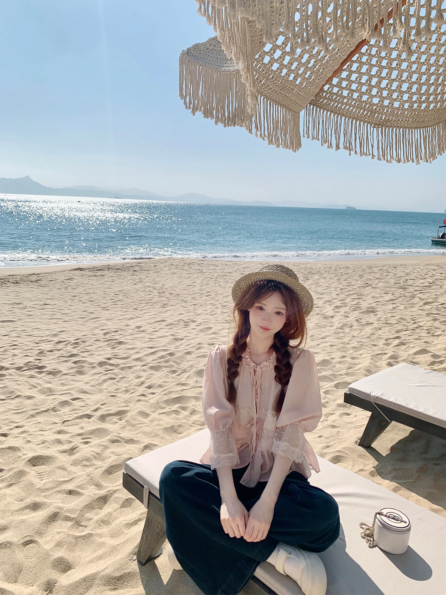 

Zzhen Women's Lace Trimmed Acetate Viscose Spring Shirt Half Sleeve Flowing Style Casual Loose Fit Polyester Blend Shirt