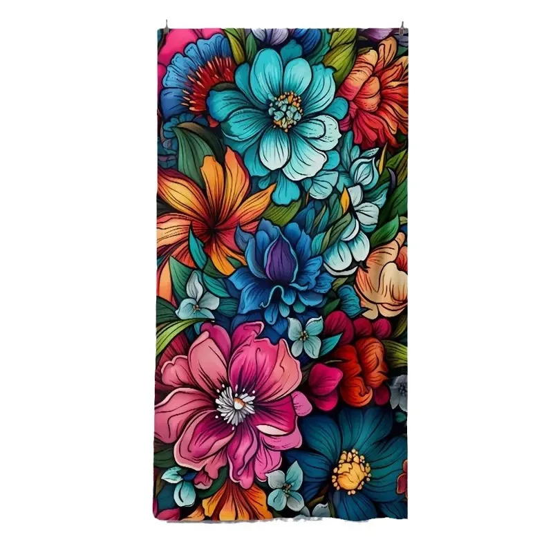 Multicolored floral single-sided printed element microfiber beach towel Bath towels are super absorbent and easy to carry househ
