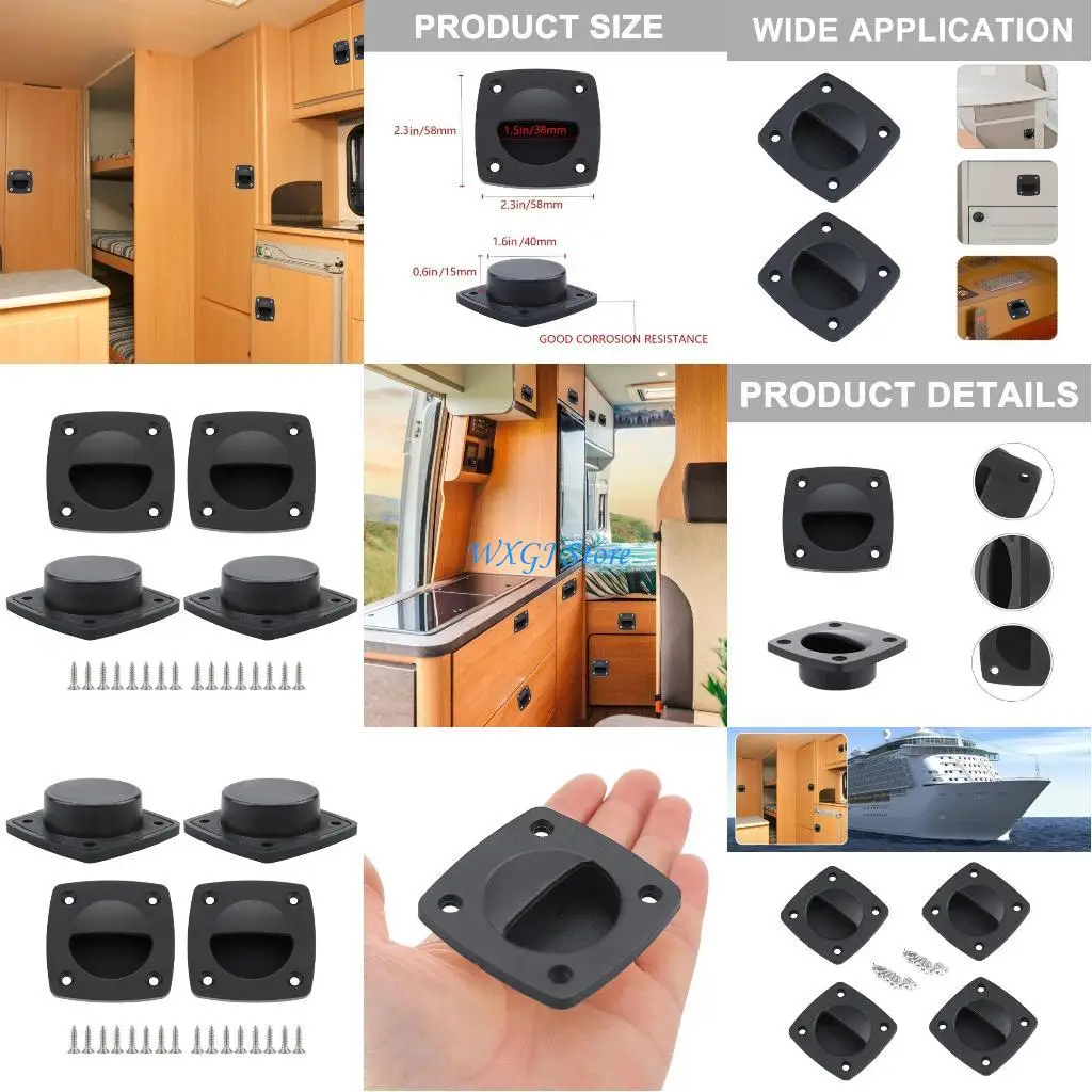 

37JE Pack Of 4 Nylon Boat Hatches Lift Handles Fishing Vessel Pull Handle set Designed for Long Term Use In Marine Condition