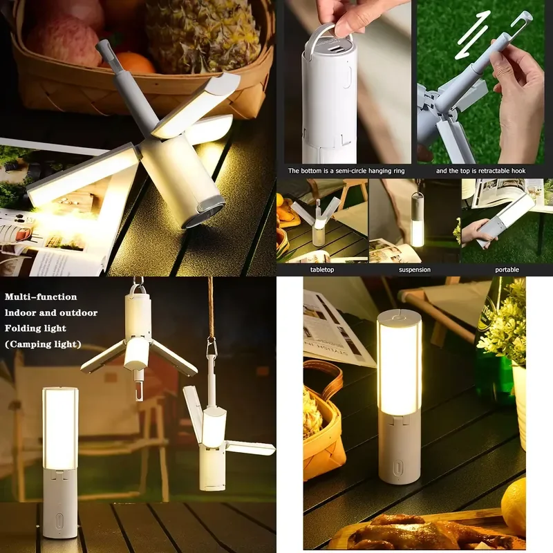 for Wholesale Folding Outdoor Camping Portable Rechargeable Large Capacity Emergency Light Flashlight Hanging Tent Light