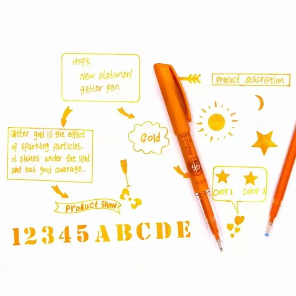 100/20 pcs 0.7mm Glitter Gold Pen Refills Smooth Large Capacity Scripture Copying Pen Refills Meditation Thick Tip
