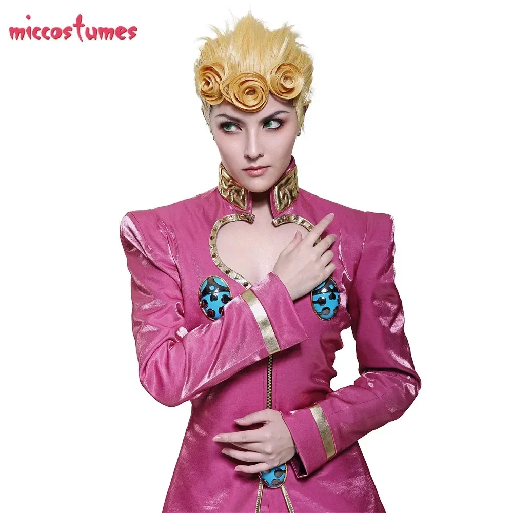 Miccostumes Men\'s Golden Wind Giorno Cosplay Costume Outfit for Men Halloween cosplay costume