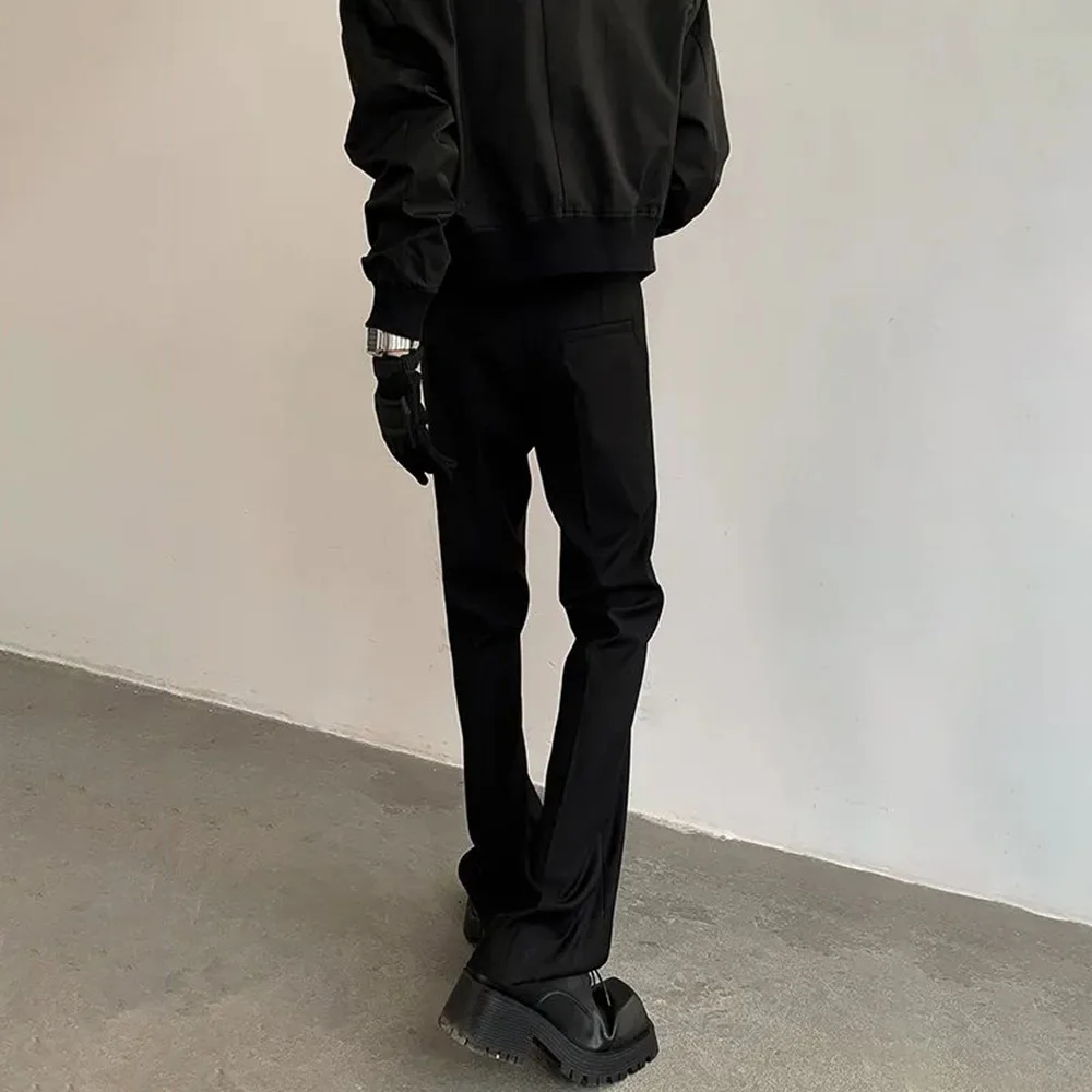 Y2k Mens Long Pants Striped Solid Color Suit Pants Autumn Casual High Street Daily Straight Leg Pants Men's Clothing Unisex 2024