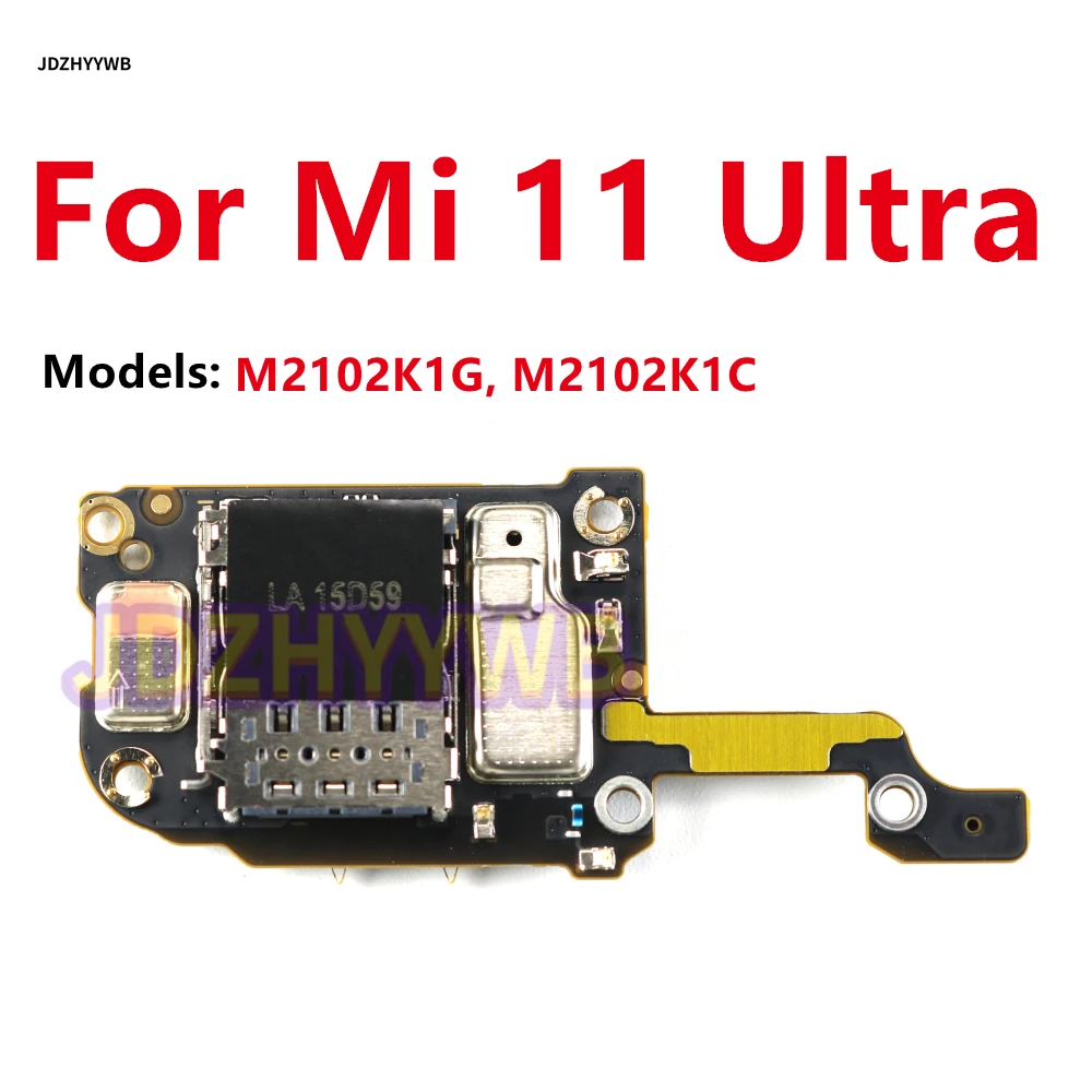 1PCS SIM Card Reader Holder Microphone Mic Module Connector PCB Board Flex Cable For Xiaomi Mi 11 Pro / 11 Ultra