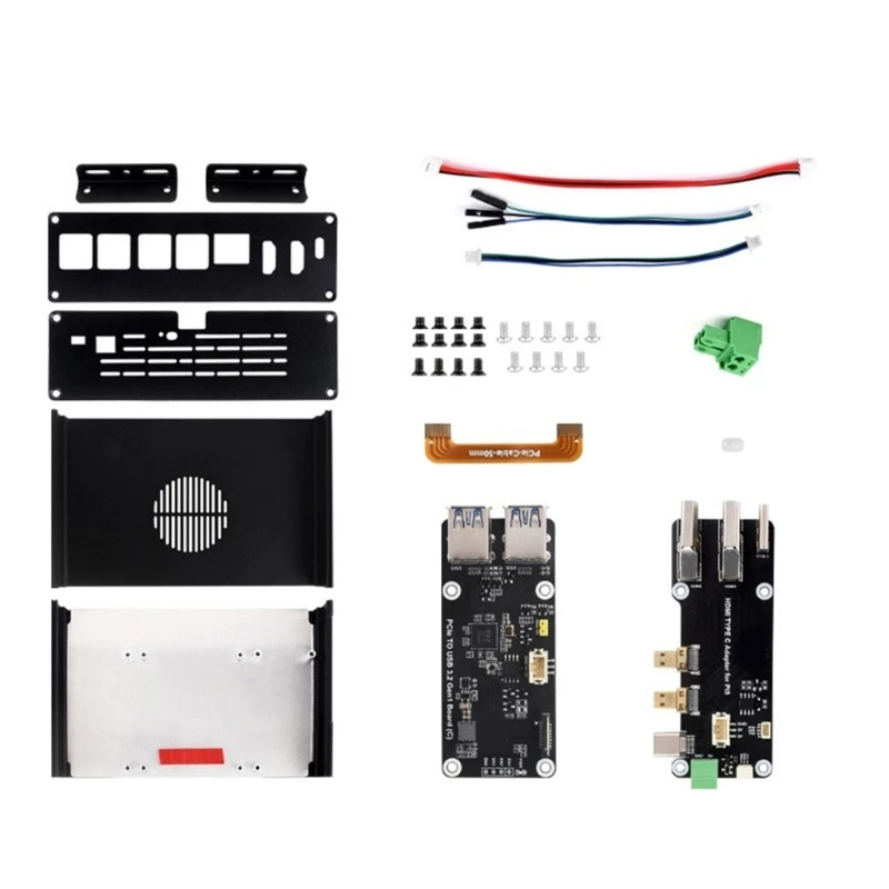 Erweiterbares Aluminiumgehäuse für RPi 5-Board mit PCIE-Erweiterungsmodul