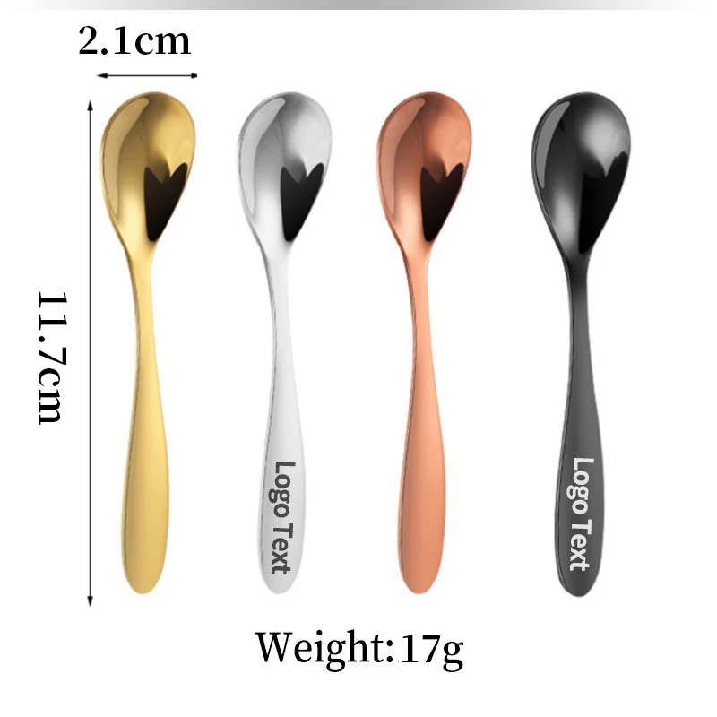 10pcs customized tea spoon,custom coffee spoon,free customization dessert ice cream spoon, tableware Tools with custom logo