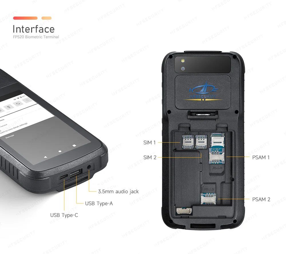 5inch Android Portable Biometric Fingerprint Face Terminal With NFC Attendance Registration(HF-FP520)