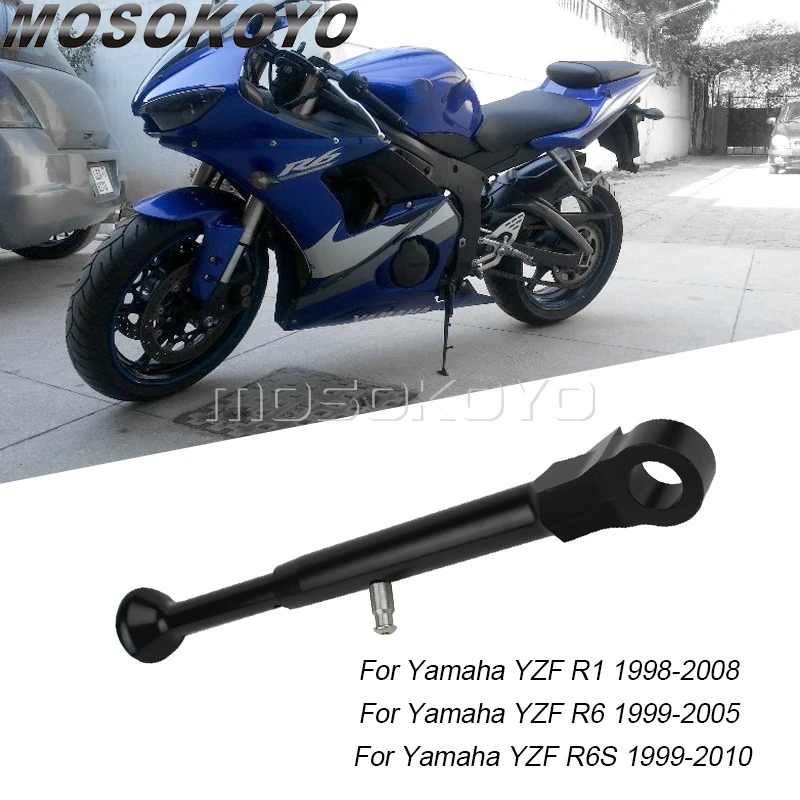 For Yamaha R1 R6 R6S Adjustable Kickstand Lowering Kick Stand Motorcycle Side Stand Foot Support for YZF-R1 YZF-R6 YZF-R6S 98-10