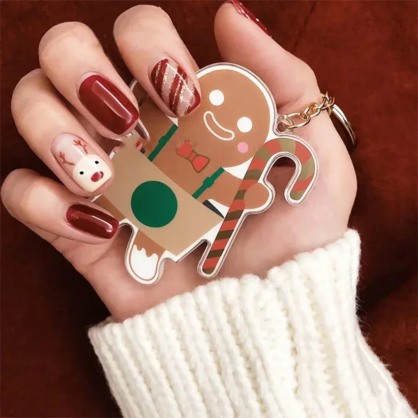 24 adet/takım Noel Satranç Checker Akrilik Sahte Nail İpuçları Yumuşak Bitmiş Aşınma Kısa Basın Nail Art Yama Tam Kapak Yanlış Çivi